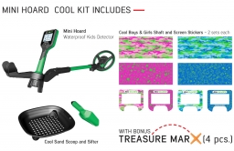 Металлоискатель MINI HOARD с совком, ситечком для песка и комплектом наклеек на блок управления. Уценка2